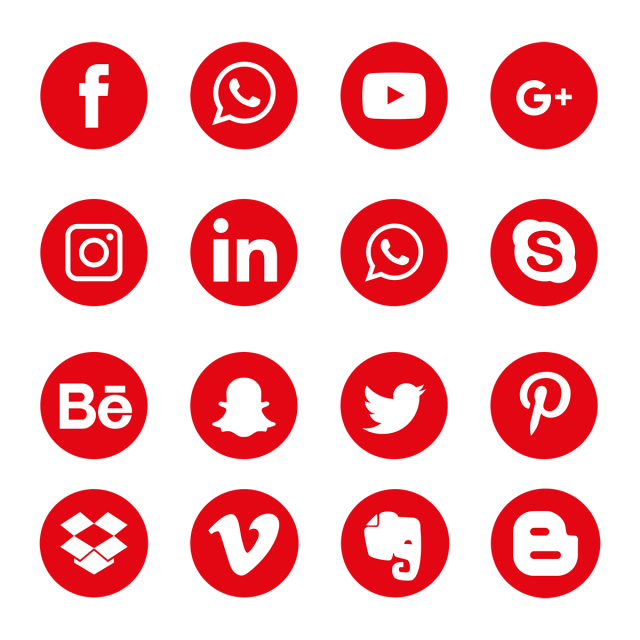 Red Social Media Icons Set Logo Symbol Social Icons Logo