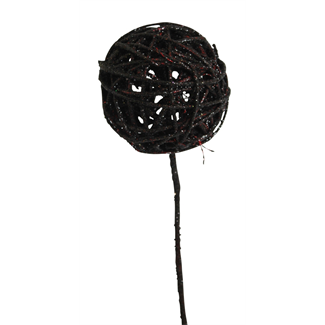 Lata Balls with Black Glitter  10 cm  Vyn Flowers
