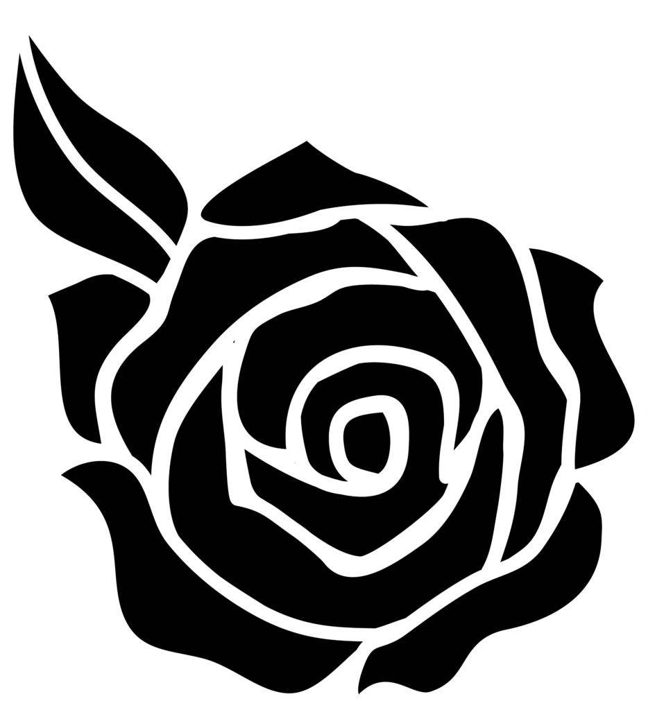 Black Rose Silhouette Design  Free Clip Art