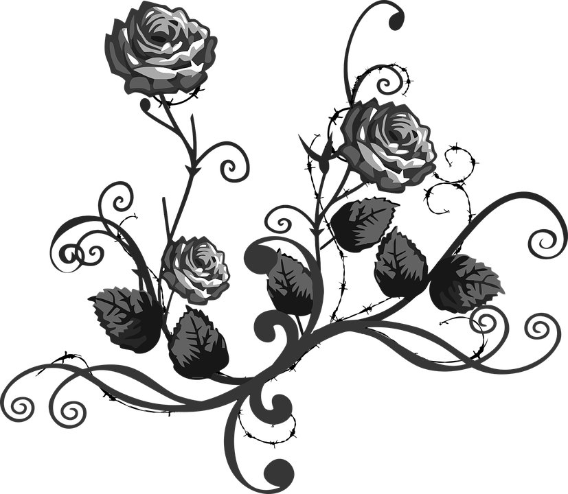 Rose Flower Png Black And White  Free Rose Flower Black