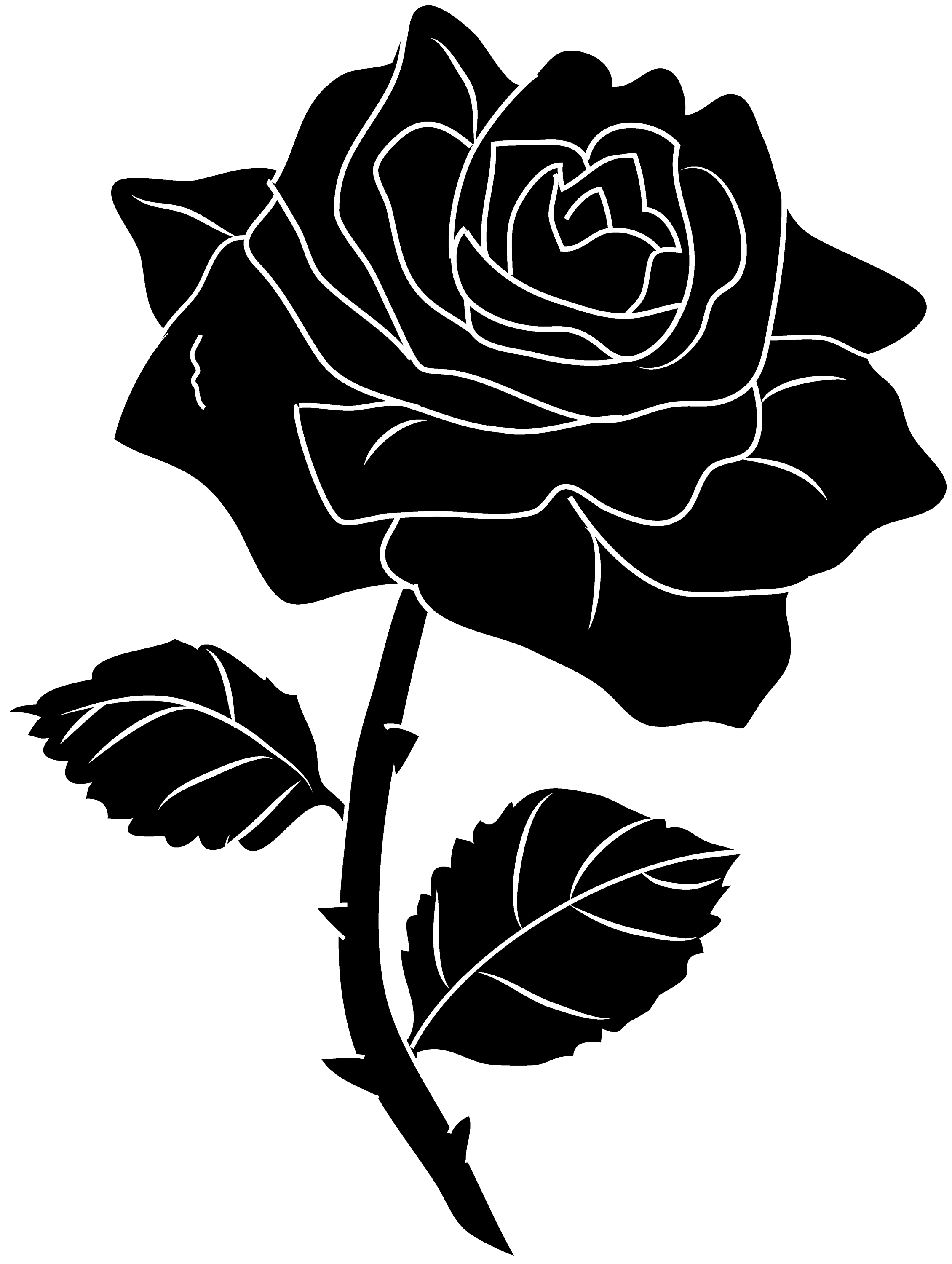 Black Rose Silhouette Clip Art - Free Clip Art - Black Rose Graphic