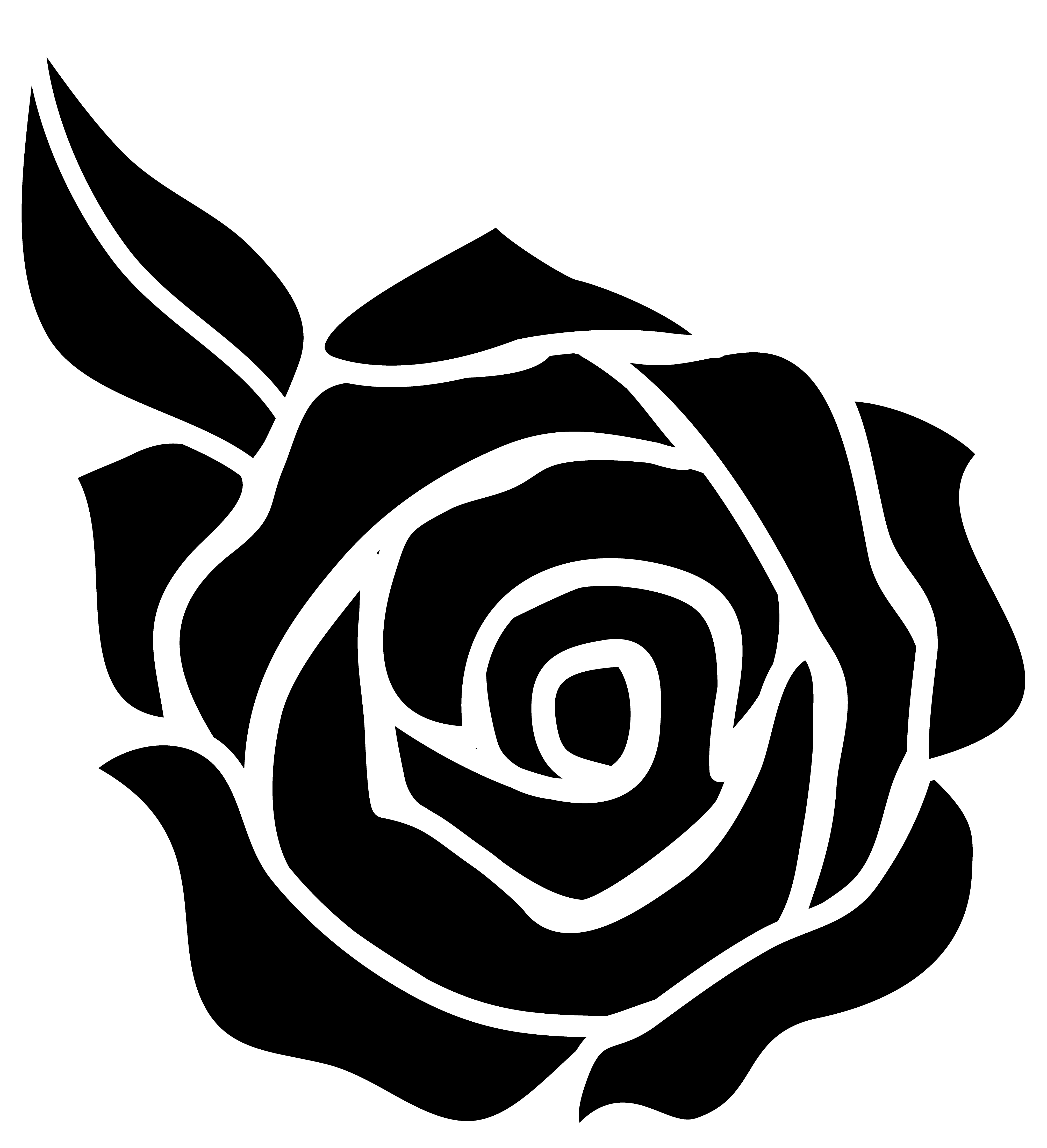 Rose silhouette  Rose stencil Free clip art Flower stencil