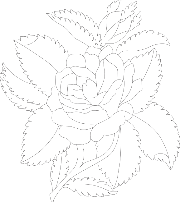 Free Rose Clipart, Animations and Vectors - Black and White Rose Print