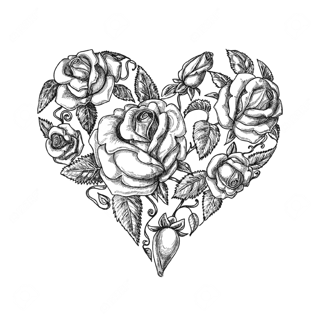 Heart Drawing Vintage clothing Clip art  rose tattoo png