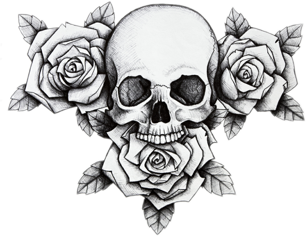 skull flower rose dead  Sticker by Eln