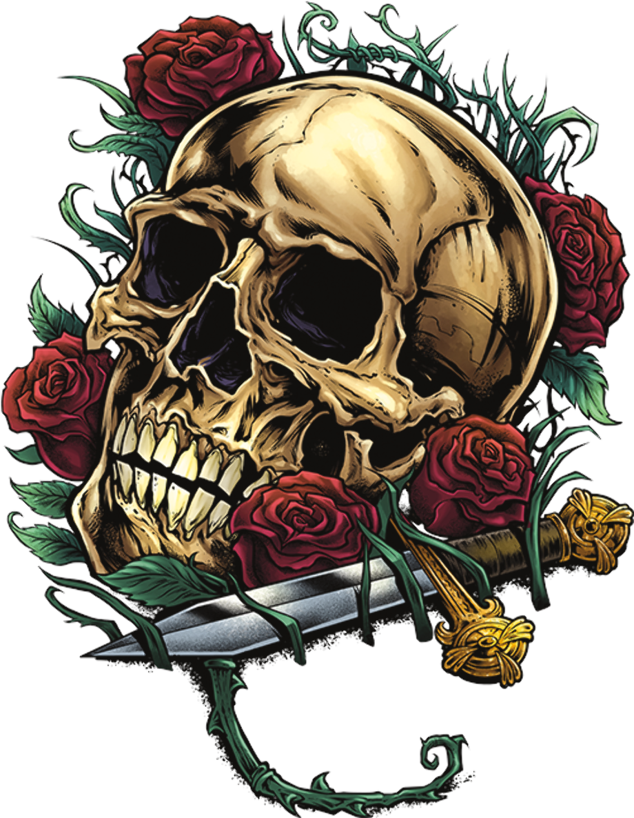 Download High Quality skull transparent rose Transparent ... - Black and White Skull with Rose