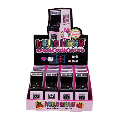 Hello Kitty Arcade Cutie Sours Candy  6oz Tin  Hello