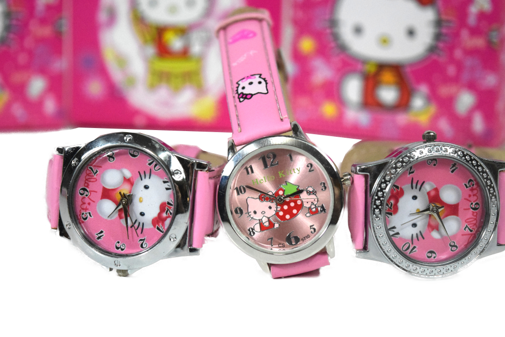 Rowena J  Hello Kitty Style Girls Pink Watch with Kitty