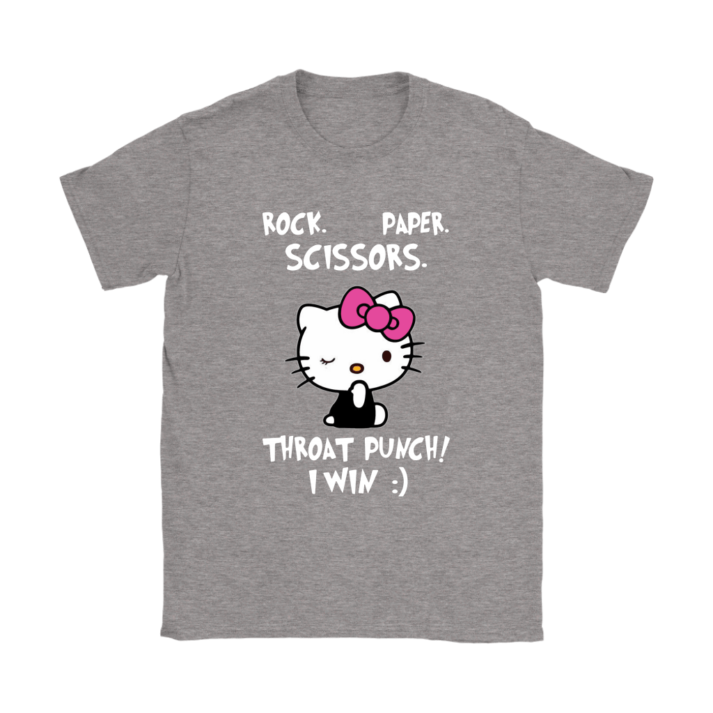 Rock Paper Scissors Throat Punch I Win Hello Kitty Shirts