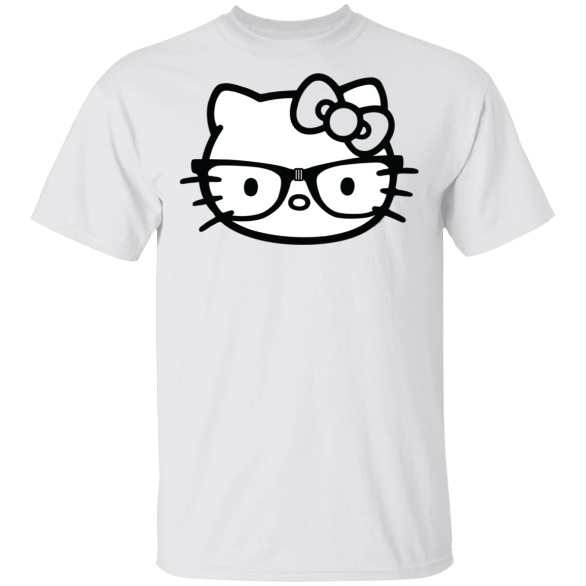 Hello Kitty Black and White Nerd Glasses Pullover T-Shirt ... - Hello Kitty Merchandise