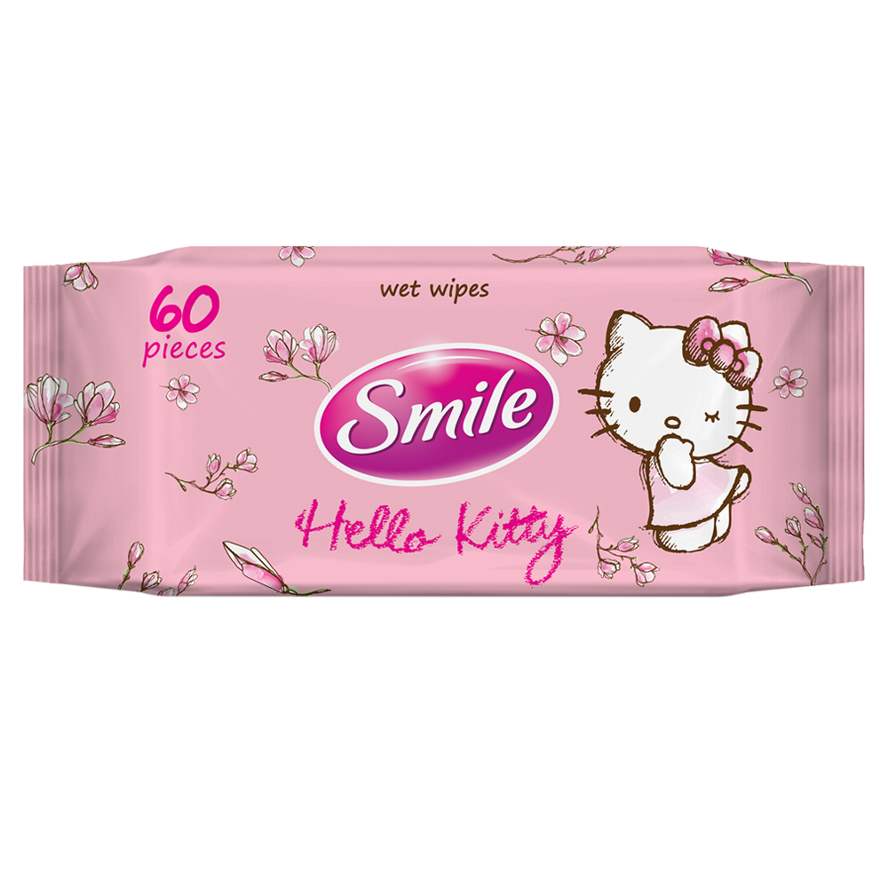 Wet wipes Smile Hello Kitty with vitamins 60pcs Products