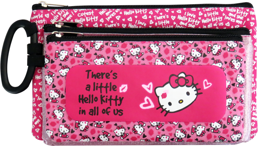 Hello Kitty 3 Compartment Pencil Bag Assorted Designs