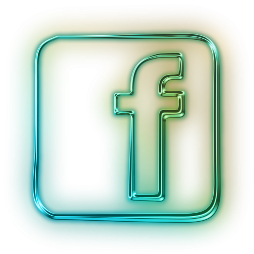 Glowing Green Neon Icon Social Media Logos Facebook Logo