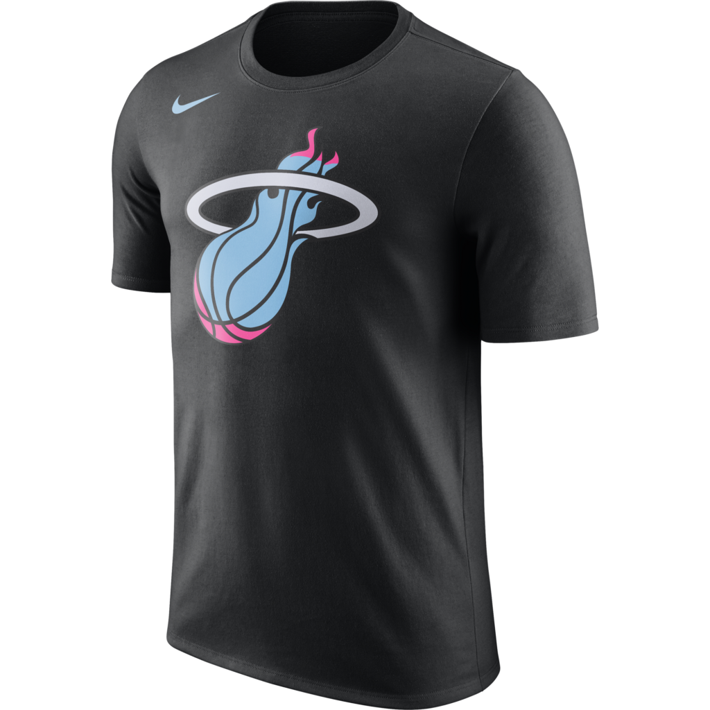 Nike Miami HEAT Vice Uniform City Edition Logo Tee Black