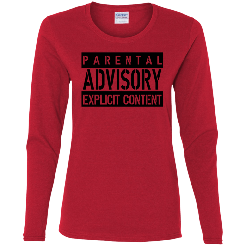 AGR parental advisory explicit W Ladies Cotton LS TShirt