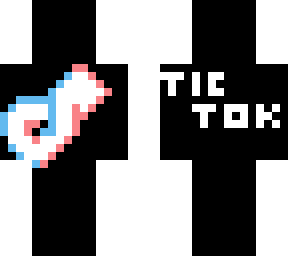 TikTok logo and name on back  Minecraft Skin
