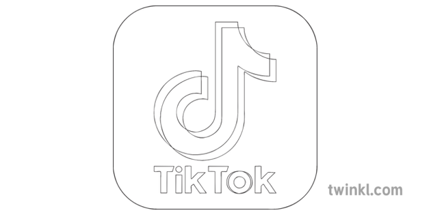 Tik Tok App Icon Black And White Rgb Illustration Twinkl