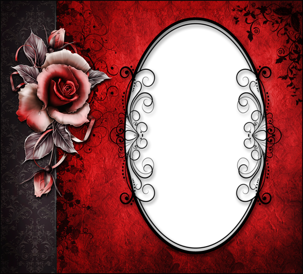 Gallery - Frames" - Red Roses Black and White