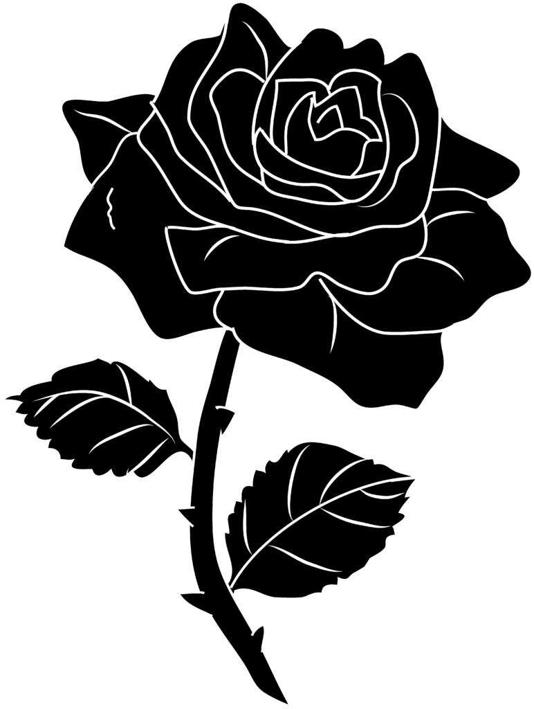 Rose black and white clipart collection  Silhouette clip