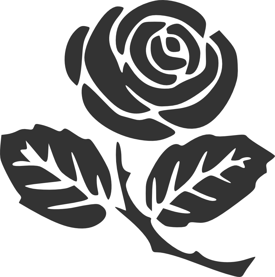 Rose silhouette  Rose clipart Rose stencil Flower drawing