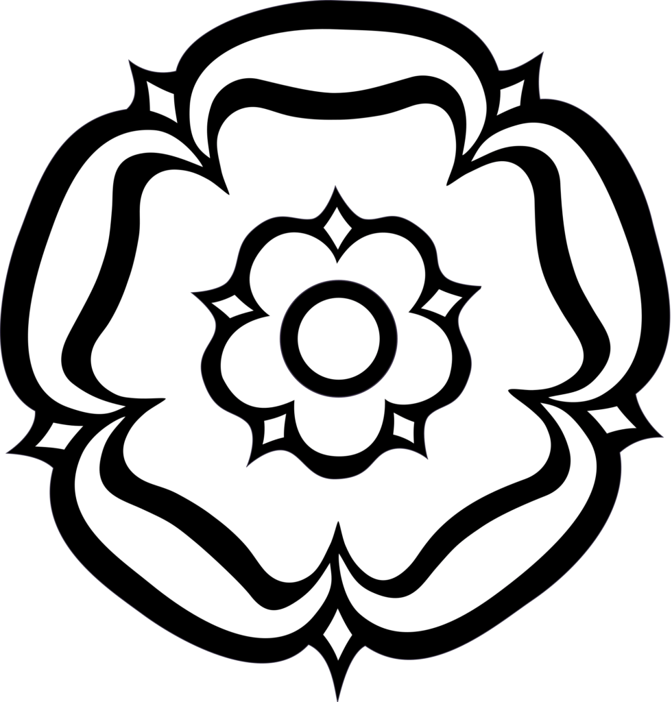 York Rose Flower Clipart Black And White