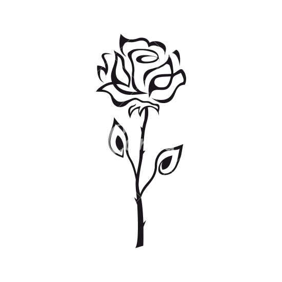 Free Rose Outline Pictures - Clipartix - Simple Black and White Rose