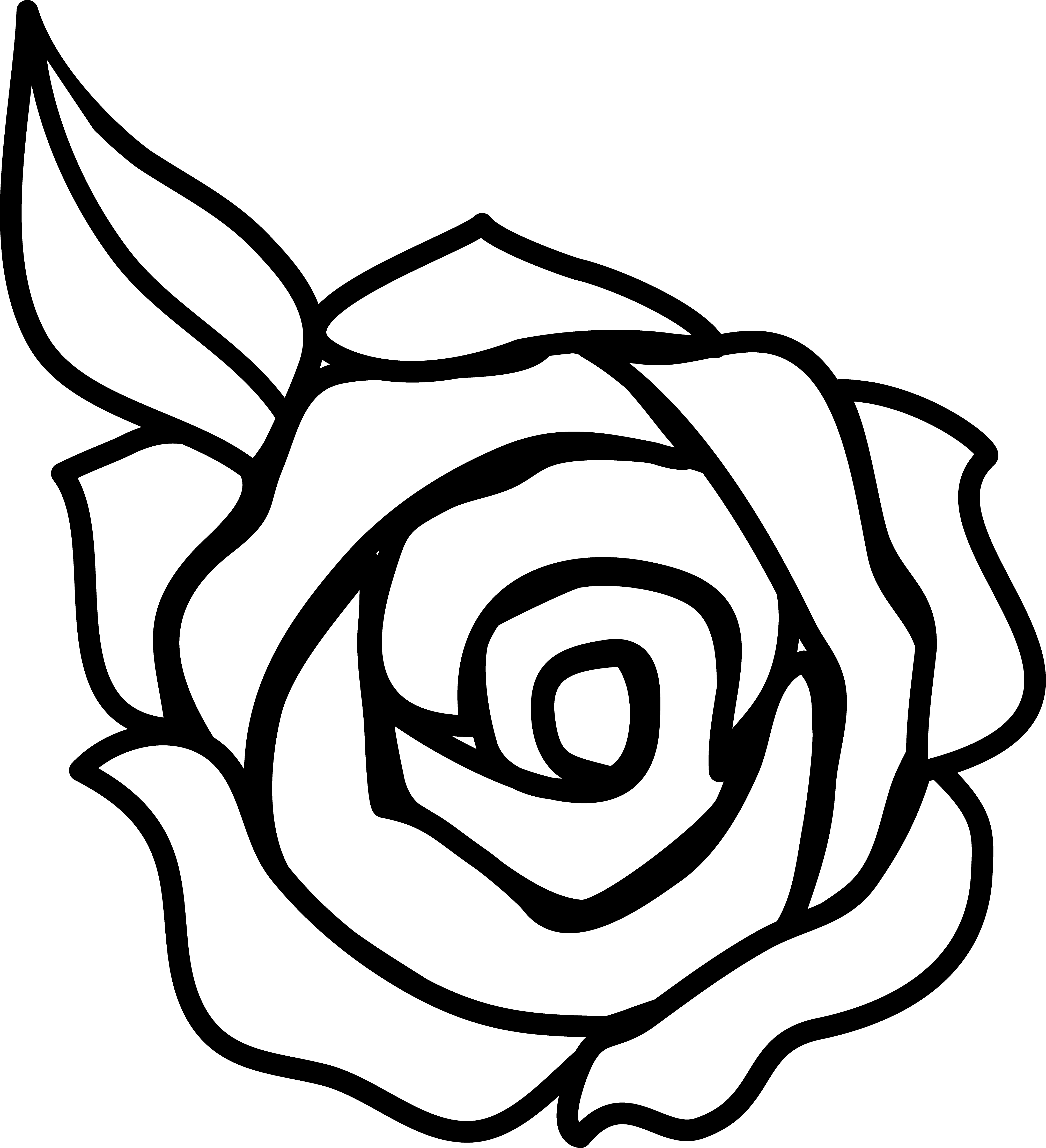 Black And White Rose Border Clip Art | Clipart Panda ... - Simple Black and White Rose