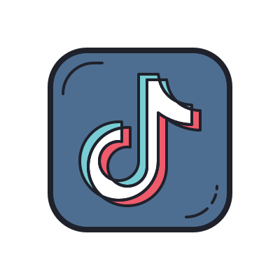 Free flat TikTok icon of Color Hand Drawn available for