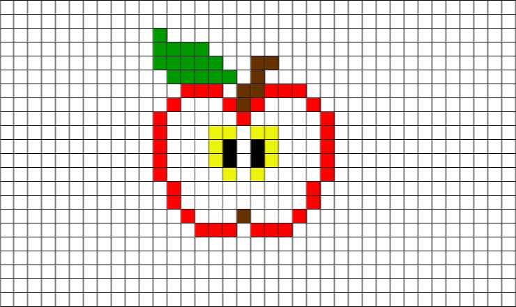 Half Eaten Apple Pixel Art  BRIK