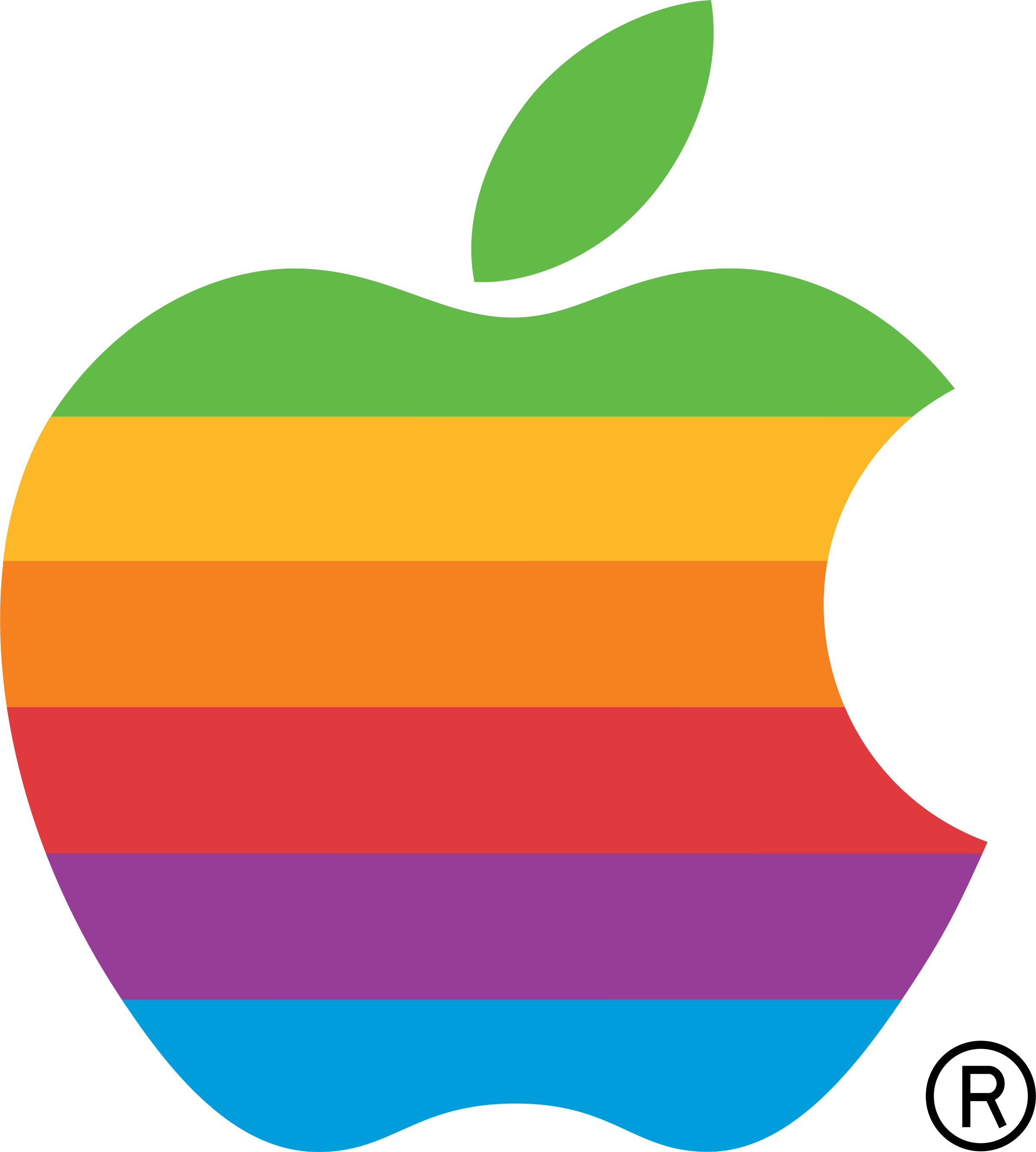 Apple Computer rainbow Logo PNG Transparent & SVG Vector ... - Apple Logo Transparent