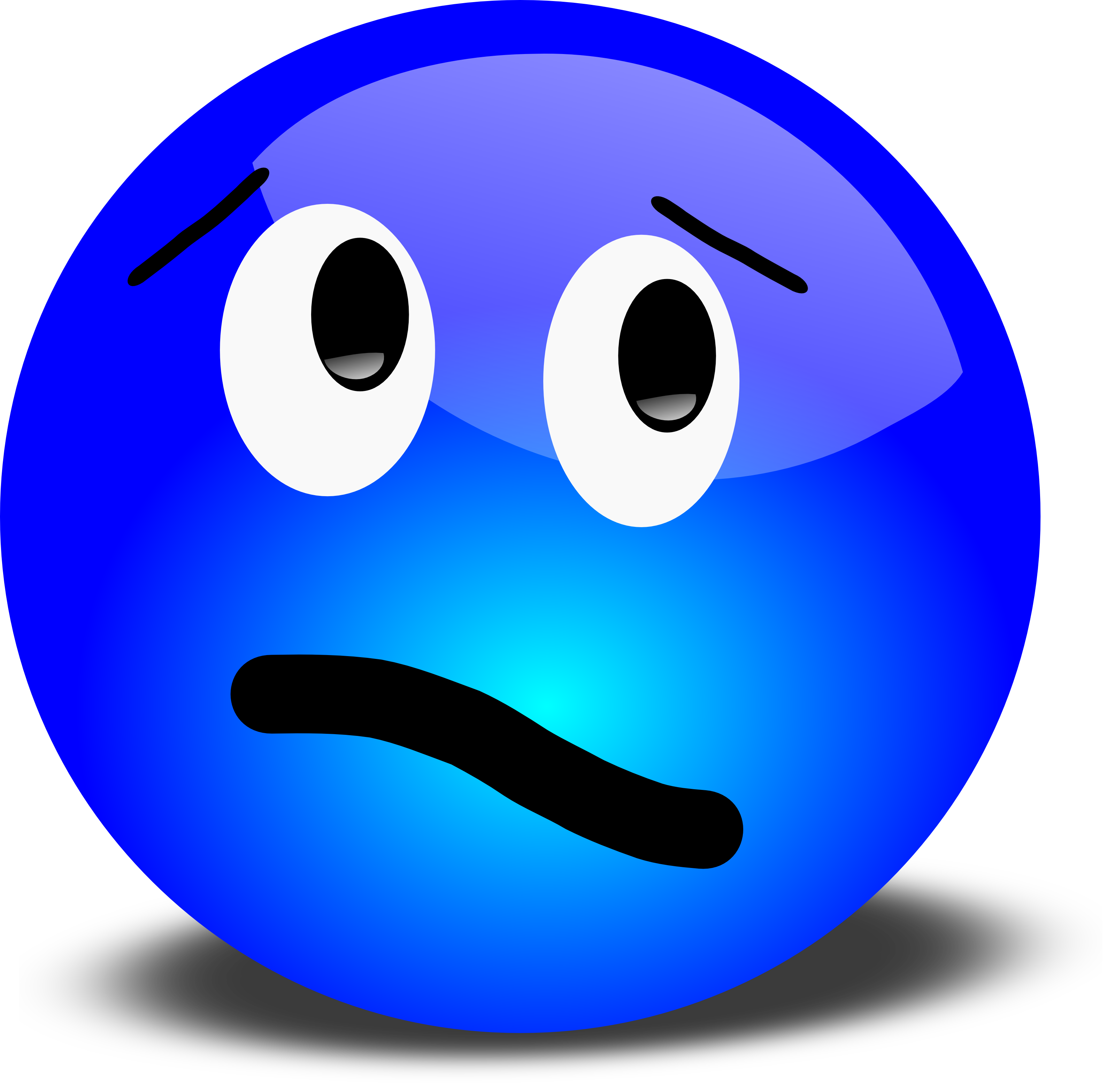 Confused Blue Smiley - Free 3D Vector Clipart Illustration - Blue Smiley Face Clip Art