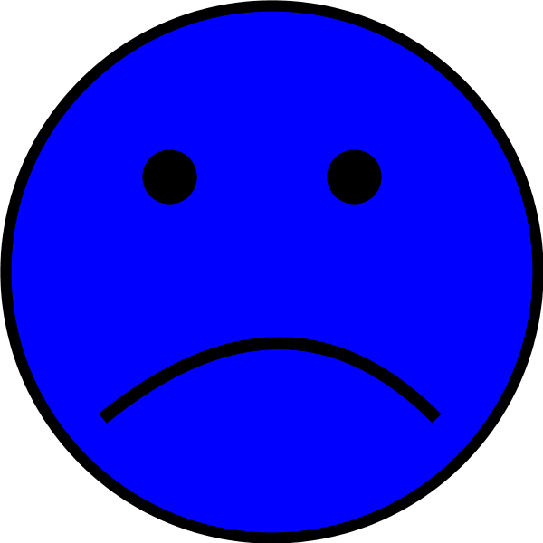 Blue sad face clipart image 6656
