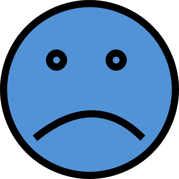 Sad Face Blue Two Clip Art at Clkercom  vector clip art