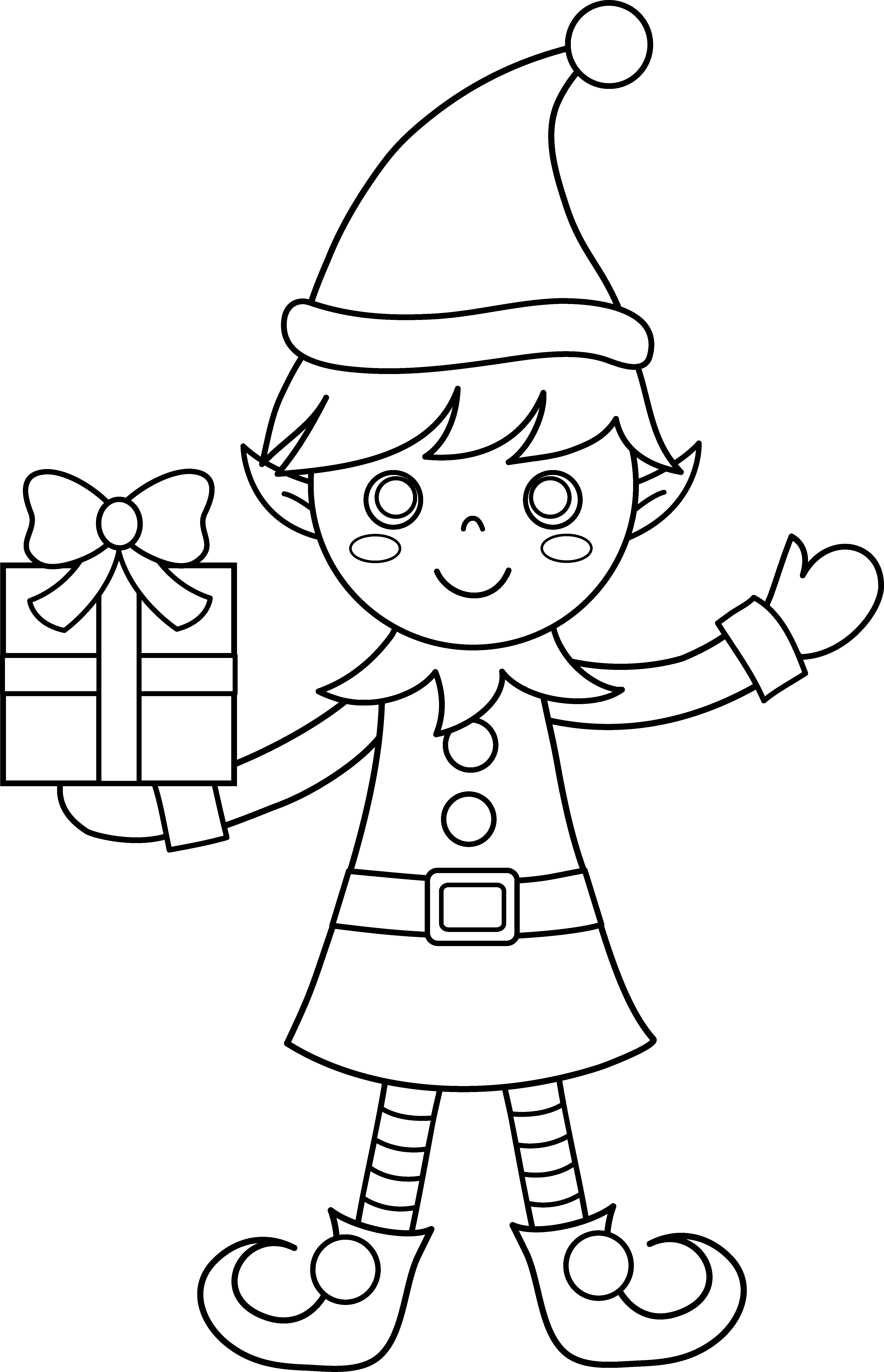 Collection of Elf PNG Black And White. | PlusPNG - Christmas Gnome Clip Art Black and White