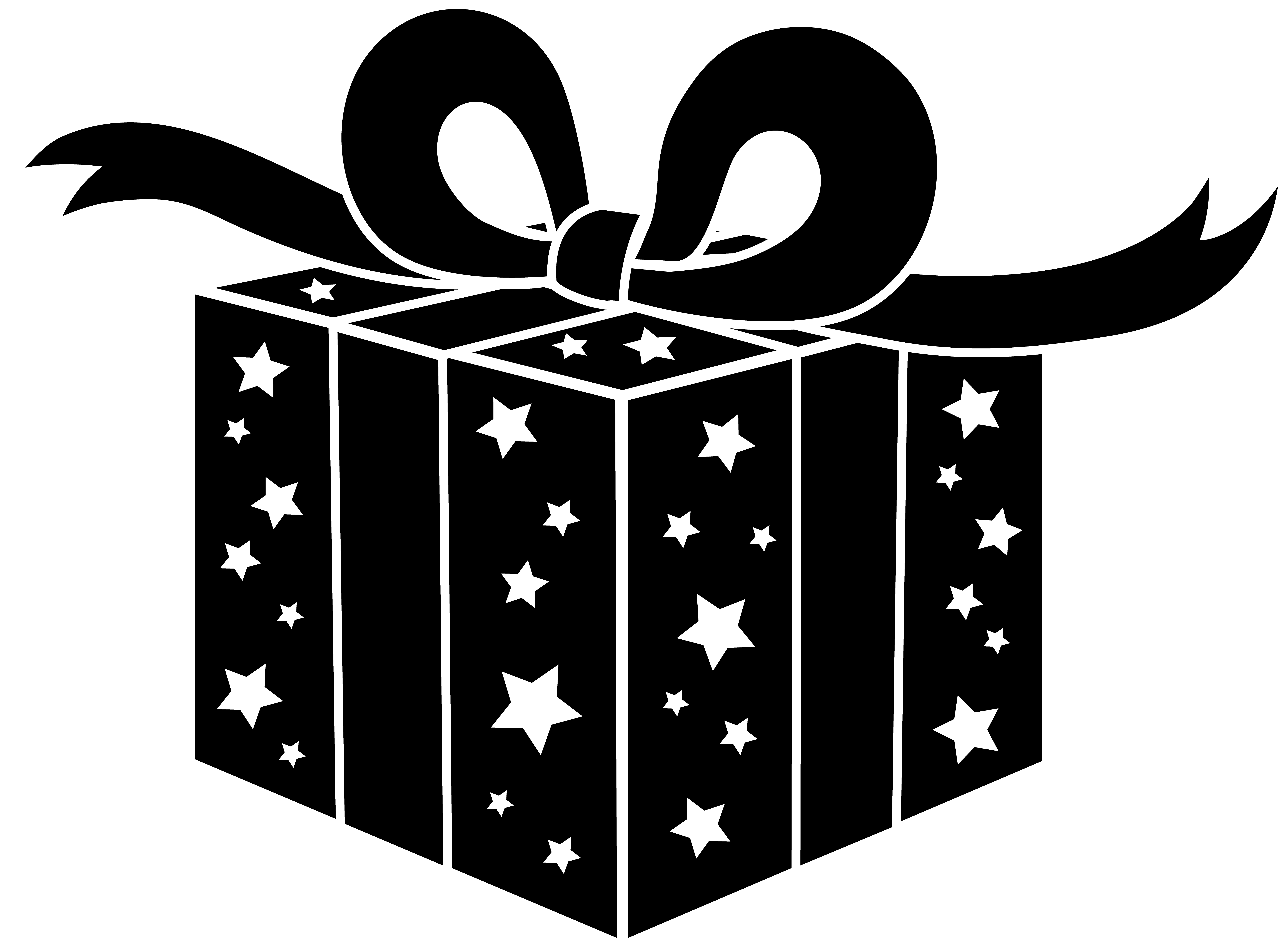 presents png file  Black and White Party Gift  Free Clip