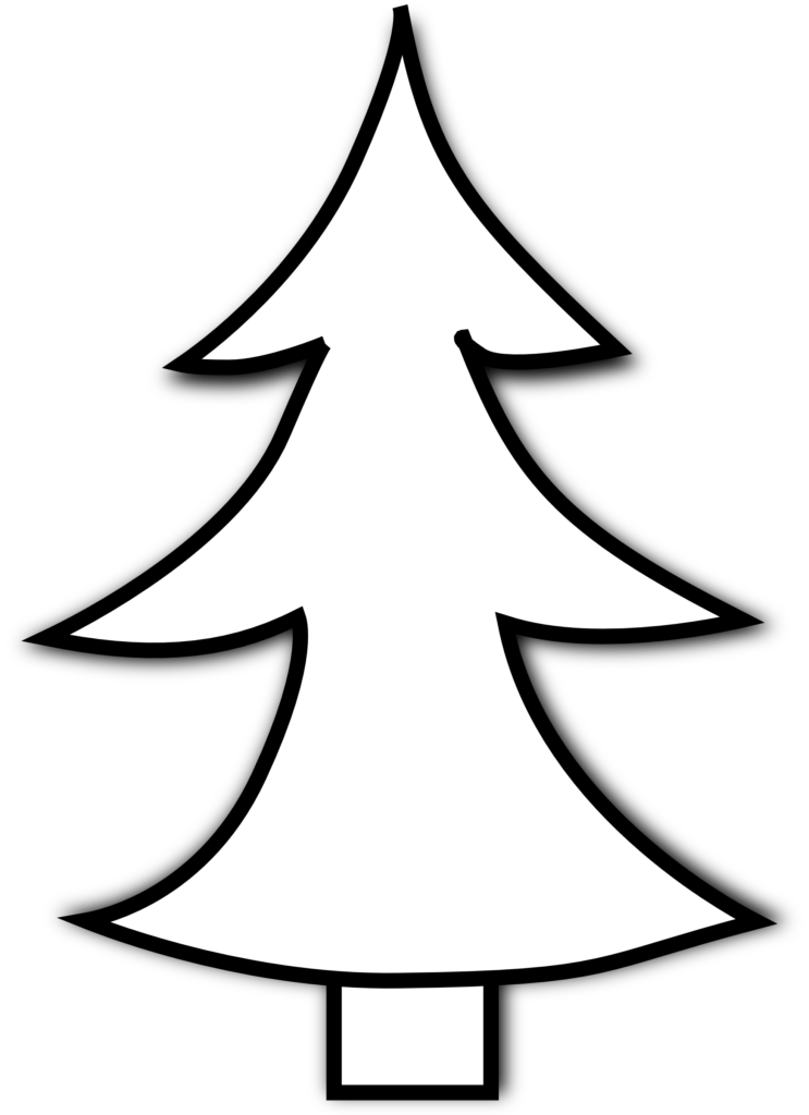 Best Christmas Tree Clipart Black And White 14636