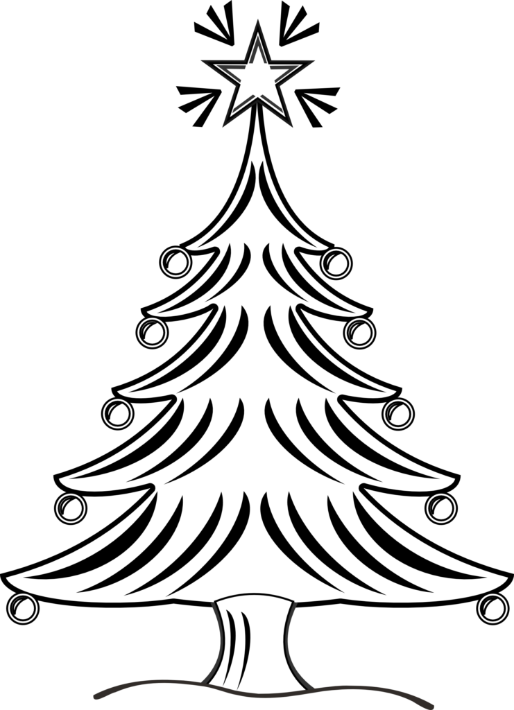 Free Christmas Tree Black And White Clipart Download Free