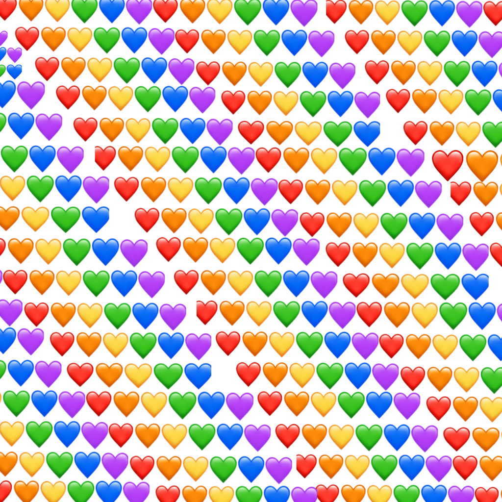 Rainbow Hearts Heart Emojiheart Emojibac 1033017  PNG
