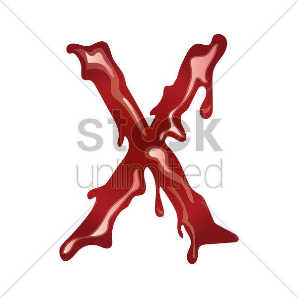 Letter x with dripping blood Vector Image  1499312