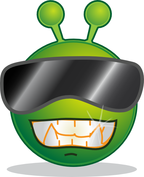 Smiley Green Alien Cool Clip Art at Clkercom  vector