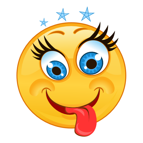 Crazy Tongue Out with Stars Emoji Sticker