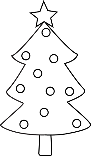 Black and White Christmas Tree Clip Art  Black and White