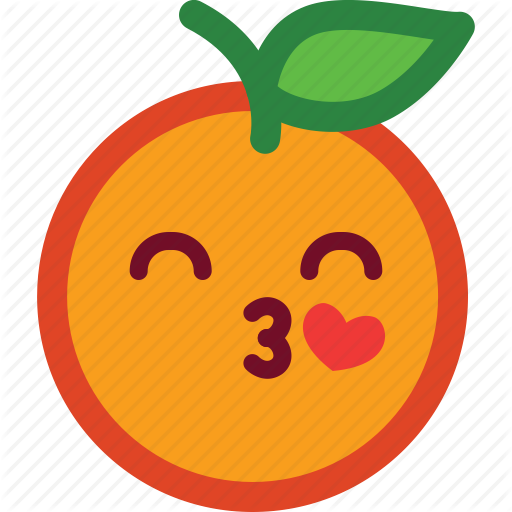 Cute emoji emoticon funny heart love orange icon
