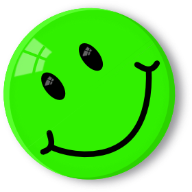 6 Green Smileys with Happy Face  Smiley Symbol