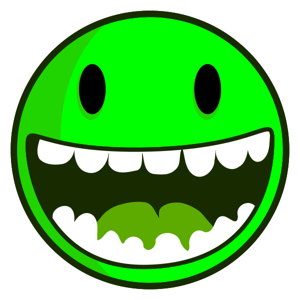 6 Green Smileys with Happy Face  Smiley Symbol