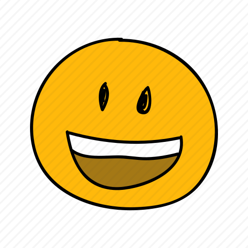 Drawn emoji face hand happy laugh messenger icon