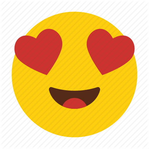 Emoji emoticon eyes happy heart in love icon