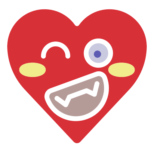 Emoji emotion funny happy heart smile icon  Free