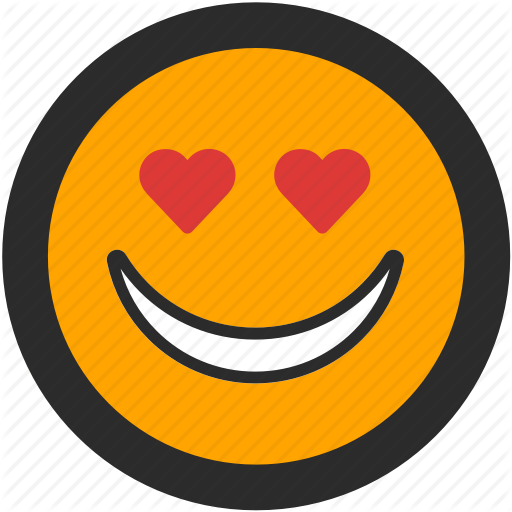 Emoji expressions happy heart love roundettes smiley
