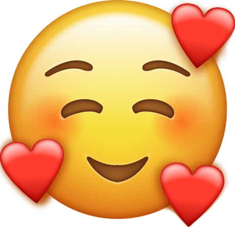 Smile Emoji With Hearts  Ios emoji Emoji drawing Emoji
